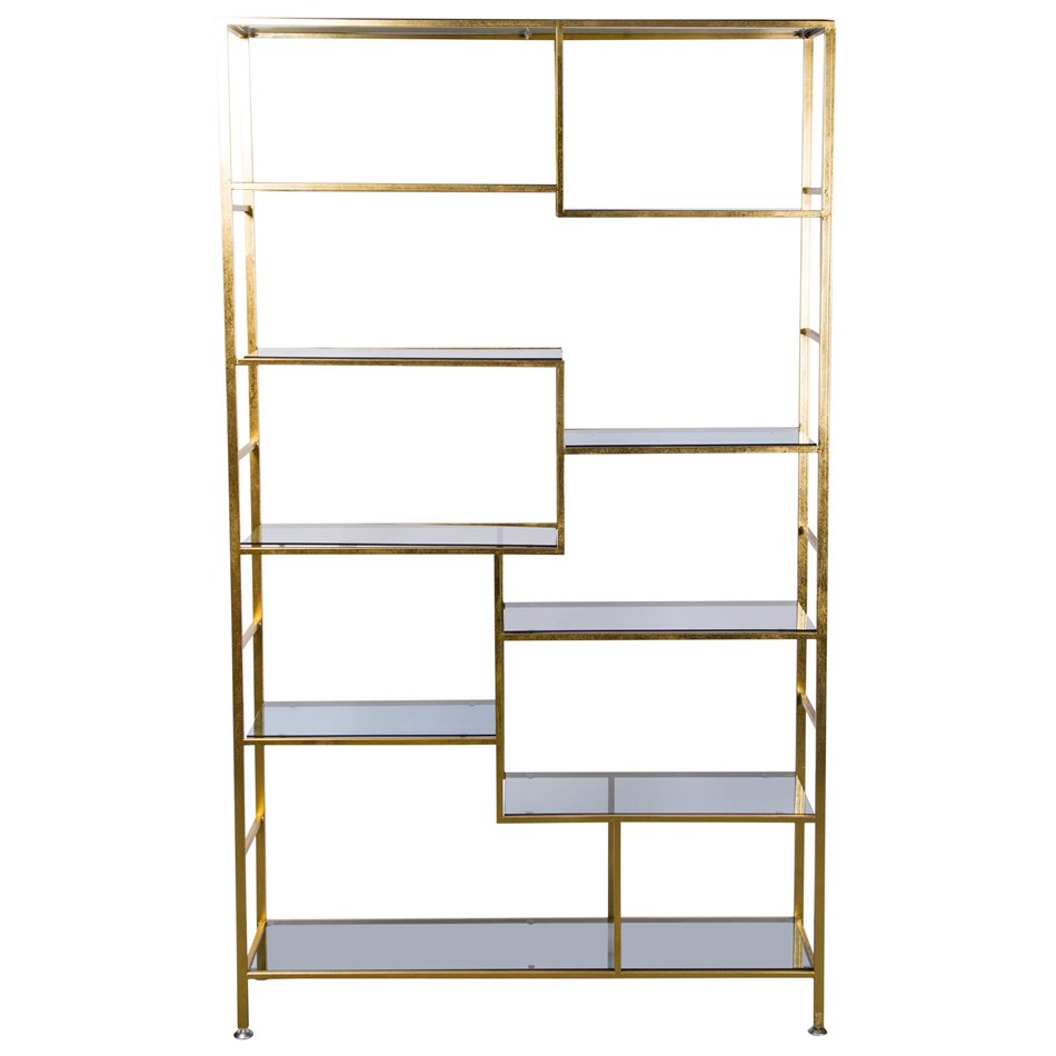 Metal shelf Belinda, golden, H195x115x30cm