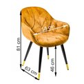 Chair Saronno, golden, H81x58x63cm, seat height 46cm