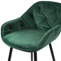 Bar chair Salorino, green, velvet, H96x48x54cm, seat height 62cm