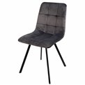 Dining chair Tauton, grey, velvet, 56x40x85cm, seat height 49cm