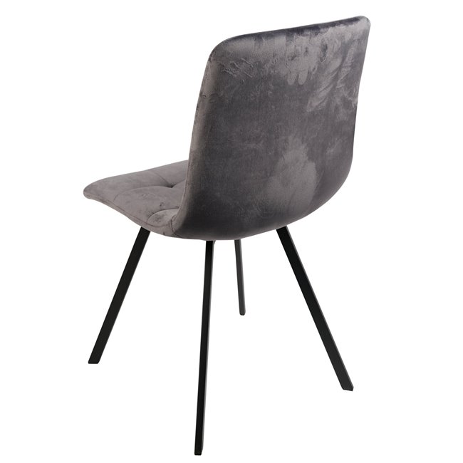 Dining chair Tauton, grey, velvet, 56x40x85cm, seat height 49cm