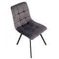 Dining chair Tauton, grey, velvet, 56x40x85cm, seat height 49cm