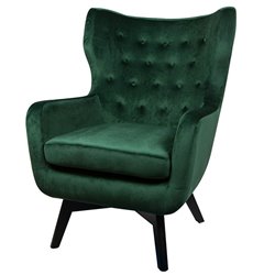 Armchair Dunkel, velvet, dark green, H103x78x80cm, seat height 50cm