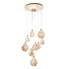 Pendant lamp Rosera Cognac, bronze, G9 10x35W(MAX), H75-155cm, D60cm