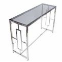Console table Eder, toned glass/silver, H78x120x40cm