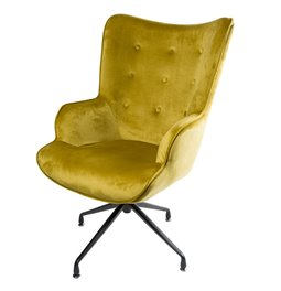 Armchair Dallas, velvet, golden tone, H103x75.5x70cm, seat height 50cm