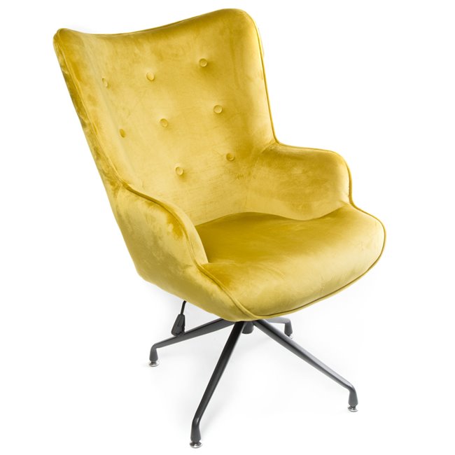 Armchair Dallas, velvet, golden tone, H103x75.5x70cm, seat height 50cm