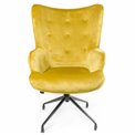 Armchair Dallas, velvet, golden tone, H103x75.5x70cm, seat height 50cm