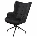 Armchair Dallas, black, velvet, H103x75.5x70cm, seat height 50cm