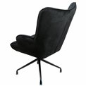 Armchair Dallas, black, velvet, H103x75.5x70cm, seat height 50cm
