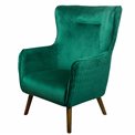 Armchair Dartford, velvet, green, 100x75x83cm, seat height 40cm