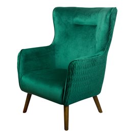 Armchair Dartford, velvet, green, 100x75x83cm, seat height 40cm