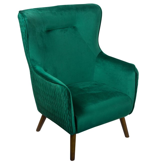 Armchair Dartford, velvet, green, 100x75x83cm, seat height 40cm