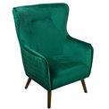 Armchair Dartford, velvet, green, 100x75x83cm, seat height 40cm