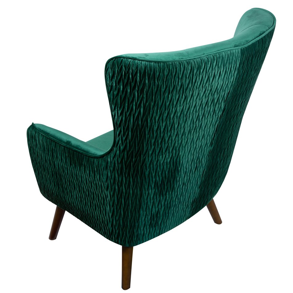 Armchair Dartford, velvet, green, 100x75x83cm, seat height 40cm