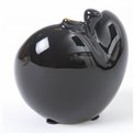 Candlestick Apple, ceramic, black/gold color, H8.5cm, 9.5x8cm