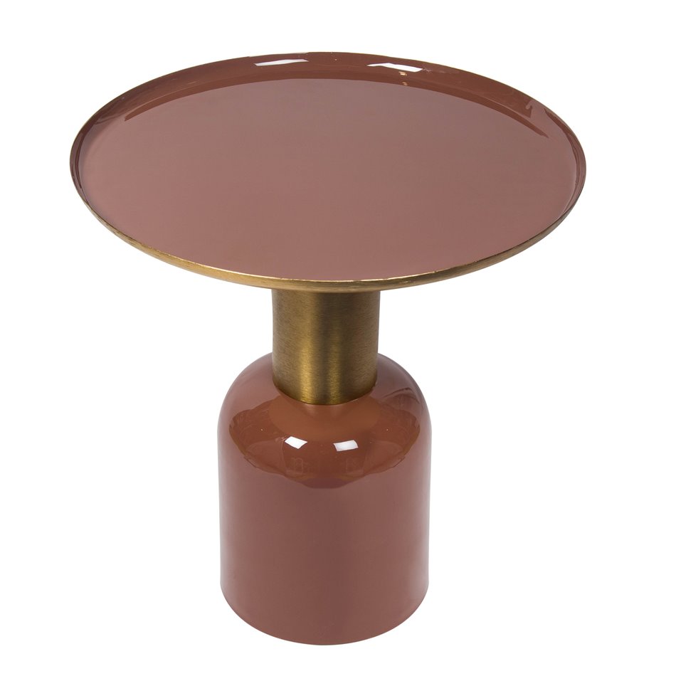 Стол Limmen, матовая латунь, коричневый, с эмалью, D49xH53см