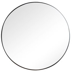 Wall mirror Iza, round, black color, D80x4cm