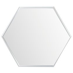 Wall mirror Idena hexagon, silver color, 40x40cm