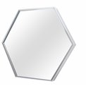 Wall mirror Idena hexagon, silver color, 40x40cm