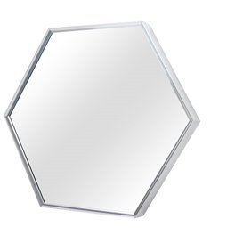 Wall mirror Idena hexagon, silver color, 40x40cm