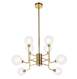 Pendant lamp Rebais frosted, H80-120cm, D85cm, G9 8x35W(MAX)