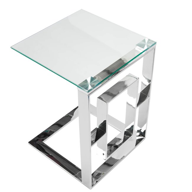 Side table Eisenberg, silver colour, H50.5x49x42cm