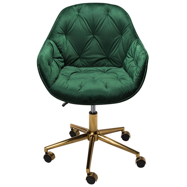 Office chair Slorino, green colour, H78-88x58x62cm, seat height 44-54cm
