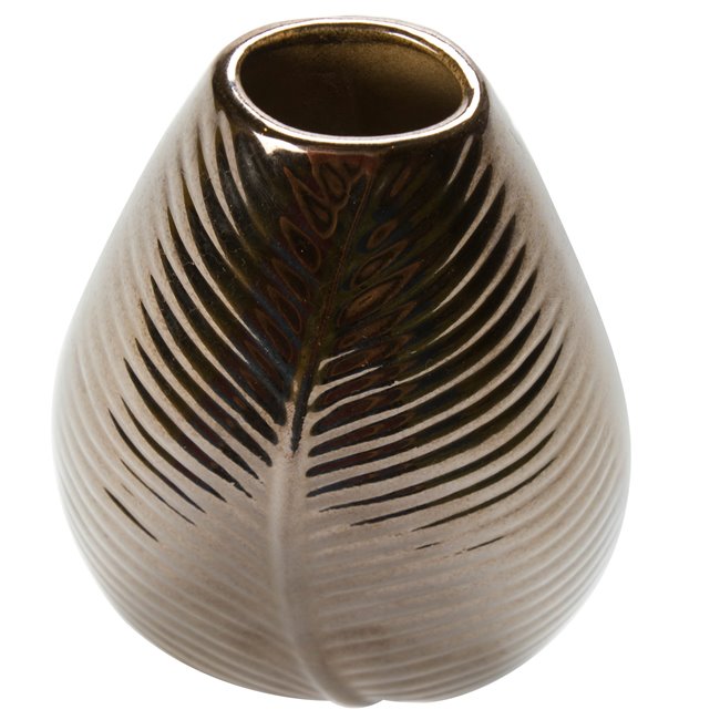 Vase Nature leaf S, gold, 12x6.5x20.5cm