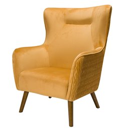 Кресло Dartford, бархат, желто-золотистое, H100x75x83см, высота сиденья 40см