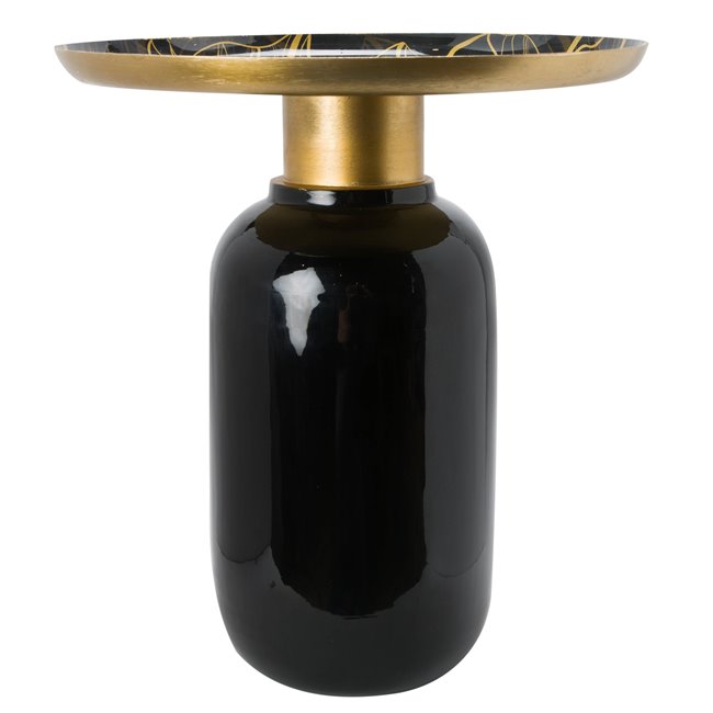 Side table Librilla, black enamel, H50xD40cm