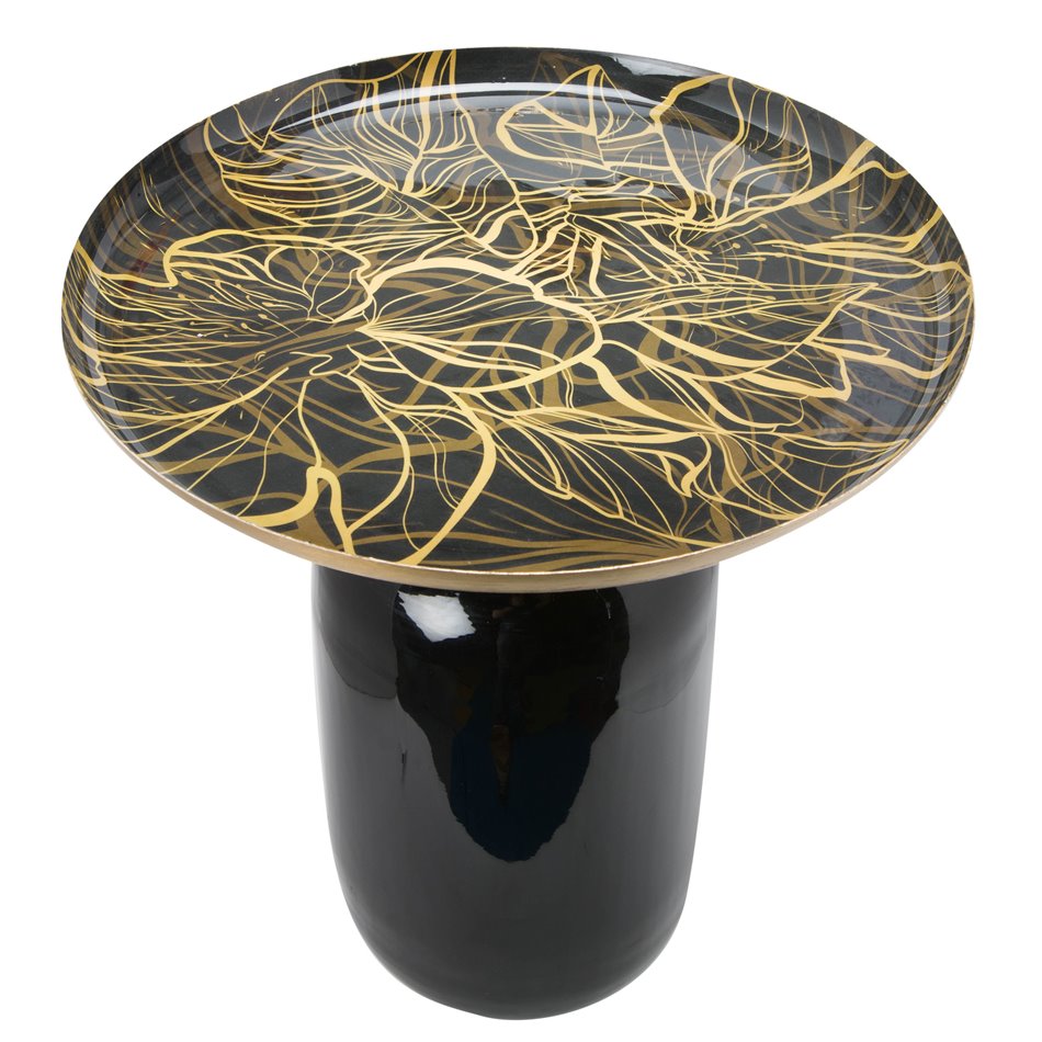 Side table Librilla, black enamel, H50xD40cm