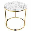 Side table Lima, matt brass plating, enamel, H41cm, D40cm