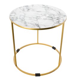 Side table Lima, matt brass plating, enamel, H41cm, D40cm