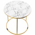 Side table Lima, matt brass plating, enamel, H41cm, D40cm