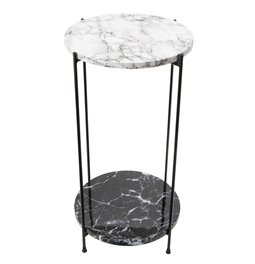 Side table Lifton, black, shiny PC, enamel, D32x60.5cm
