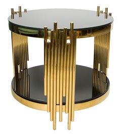 Side table Emona, gold colour, D60 H58cm