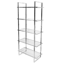 Display cabinet Edendorf, silver/clear glass, H185x81x40cm
