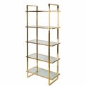 Display cabinet Edendorf, golden/clear glass, H185x81x40cm