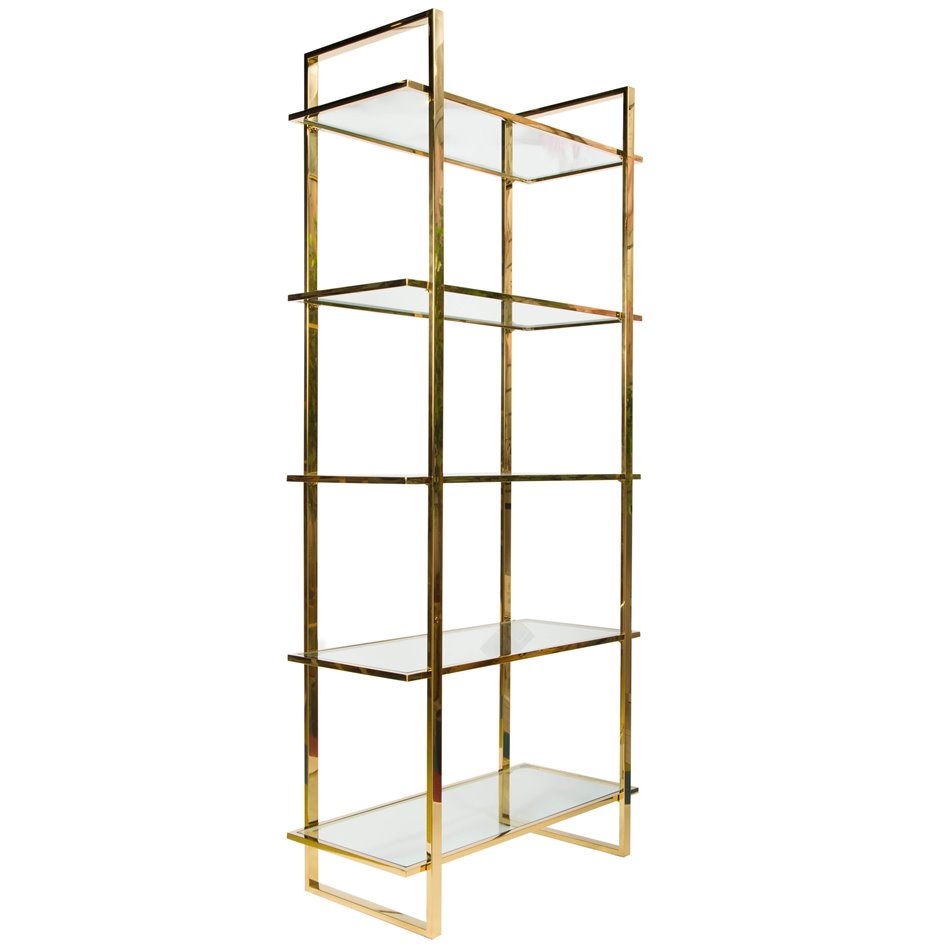 Display cabinet Edendorf, golden/clear glass, H185x81x40cm