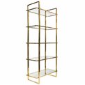 Display cabinet Edendorf, golden/clear glass, H185x81x40cm
