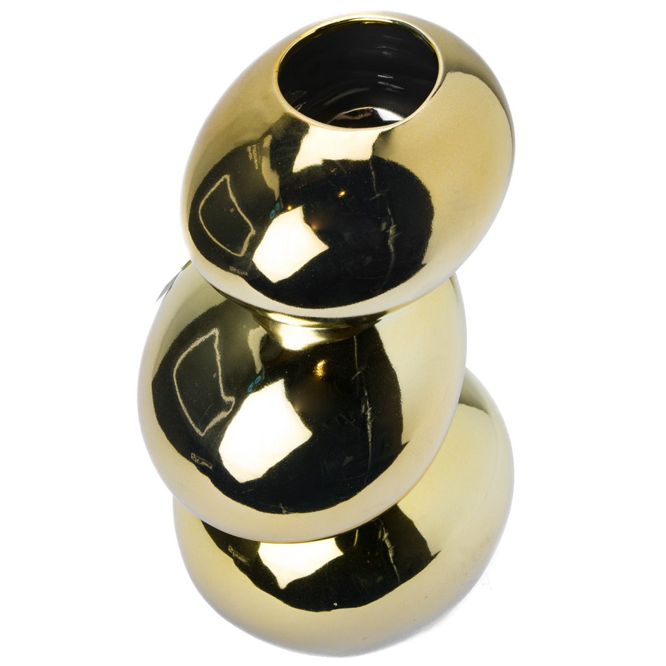 Vase Gardeja, gold color, H26.5cm, 17.2x13.6cm
