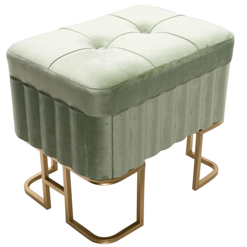 Bench with storage box Faro S, sage, H41x35x48cm