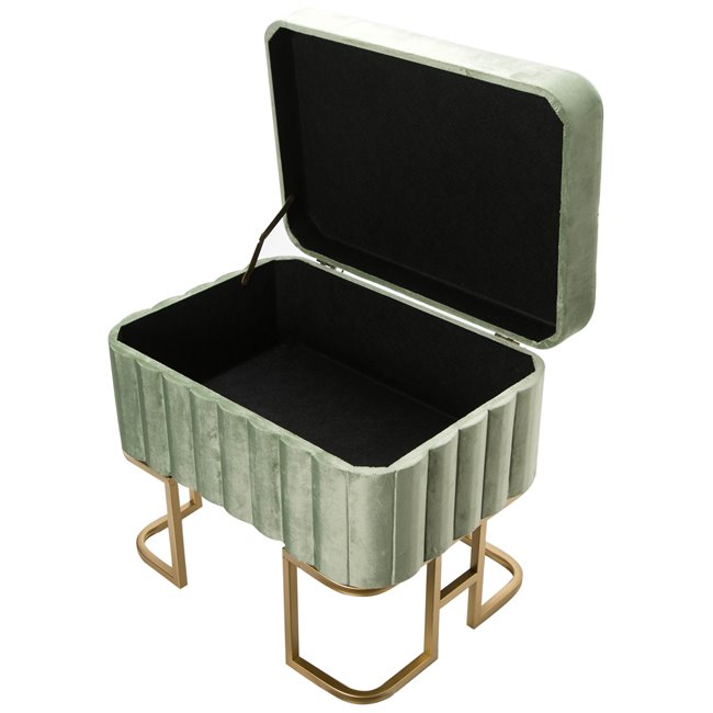 Bench with storage box Faro S, sage, H41x35x48cm