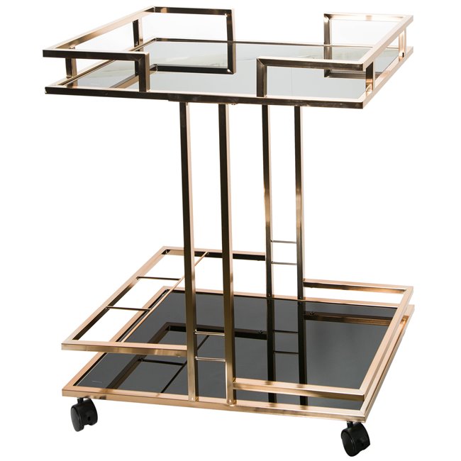 Serving trolley Manzor, black, H84x67x43cm