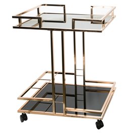 Serving trolley Manzor, black, H84x67x43cm