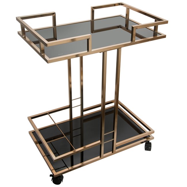 Serving trolley Manzor, black, H84x67x43cm