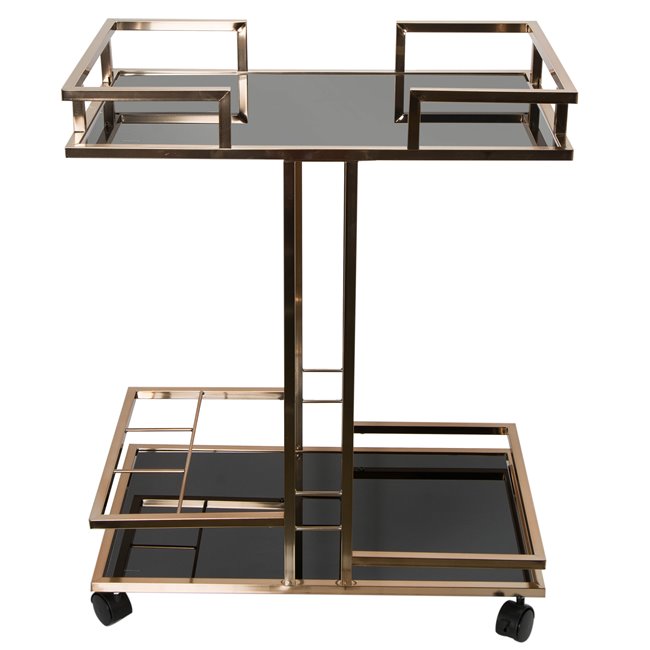 Serving trolley Manzor, black, H84x67x43cm