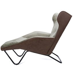 Fotelis Danky SK-15, žalios/rudos spalvos, H91x125x75cm, sėdynės aukštis 40cm