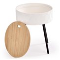 Side table Haura, white, MDF/steel,  D38cm, H45cm